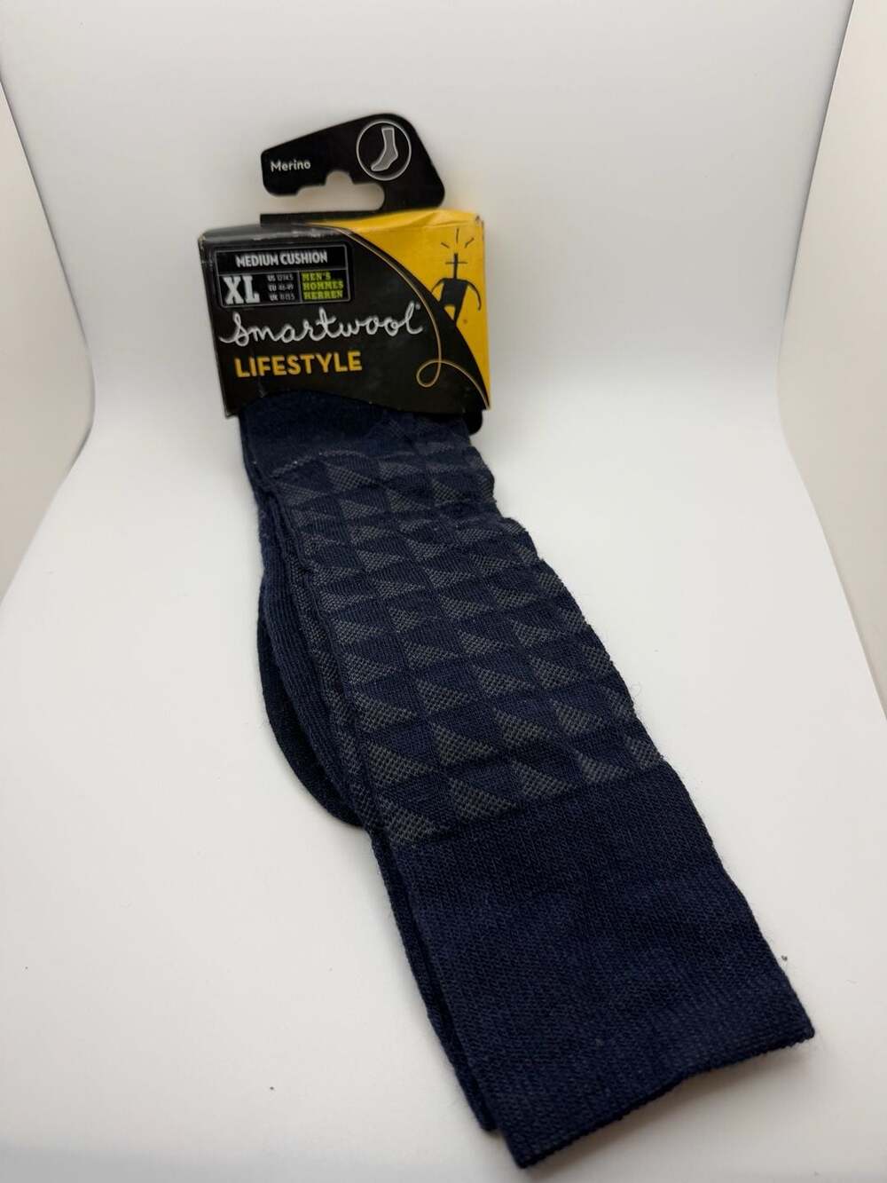 Smartwool Lifestyle Triangulate Crew Merino Wool Socks - Deep Navy Heather